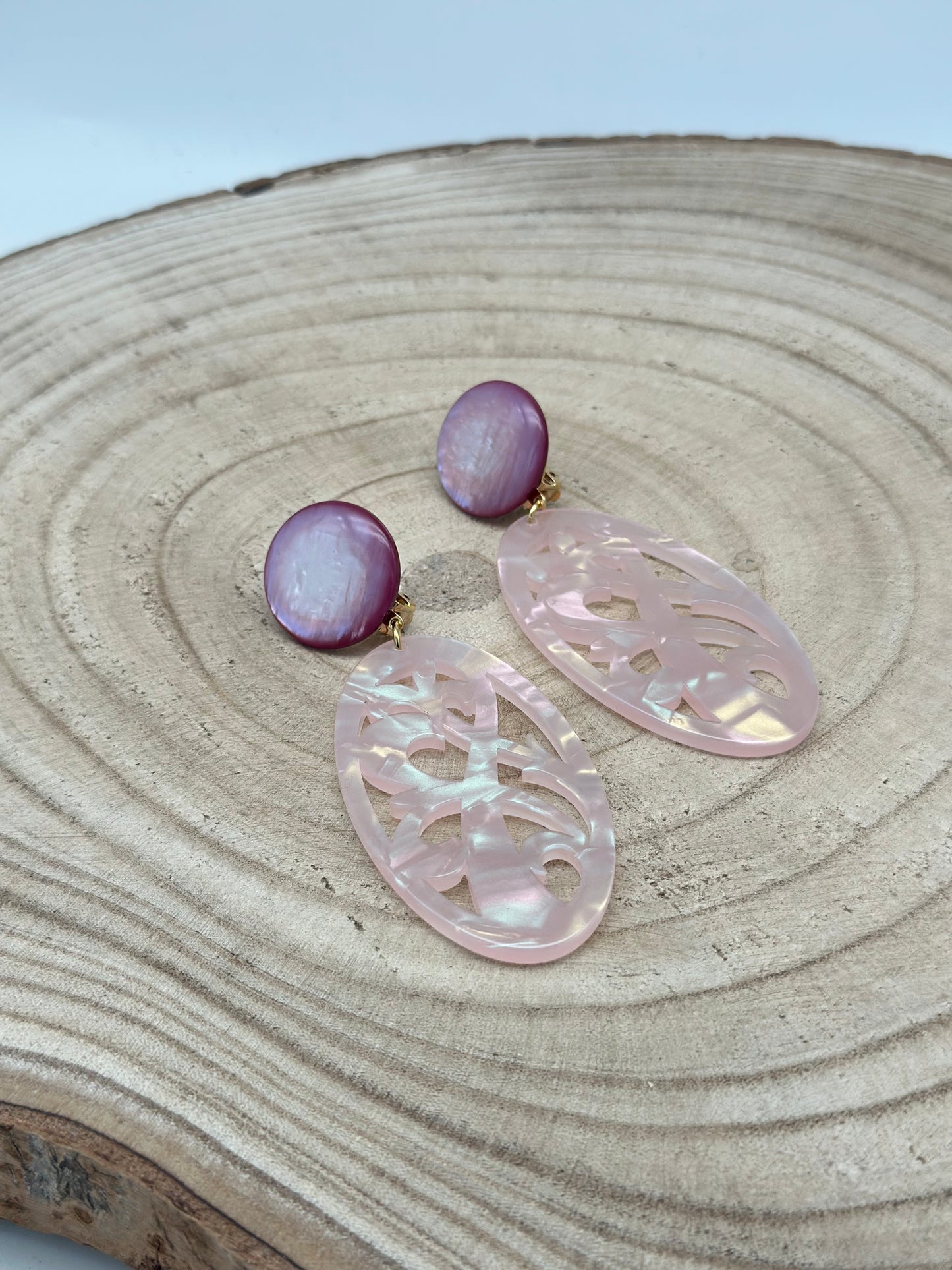 Boucles d’oreilles plaque - Francine BRAMLI