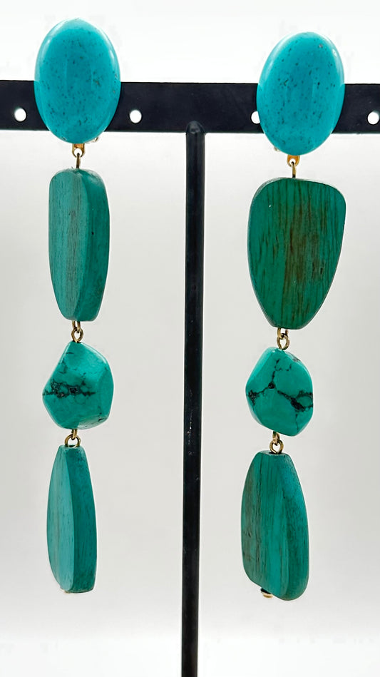 BOUCLES D'OREILLES TURQUOISE - Francine BRAMLI