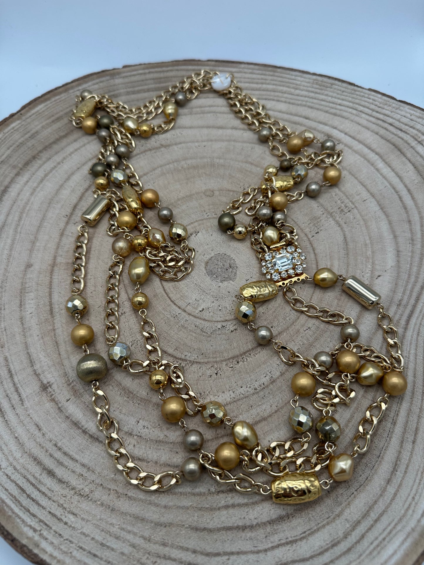 BOUCLES D'OREILLES COLLIER / SAUTOIR DORÉ - Francine BRAMLI