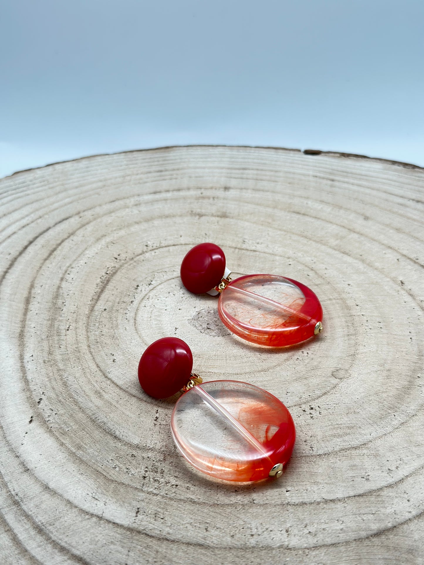 Boucles d’oreilles Evian rouge - Francine BRAMLI
