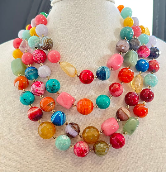 COLLIER SEMI PIERRES PRÉCIEUSES - Francine BRAMLI