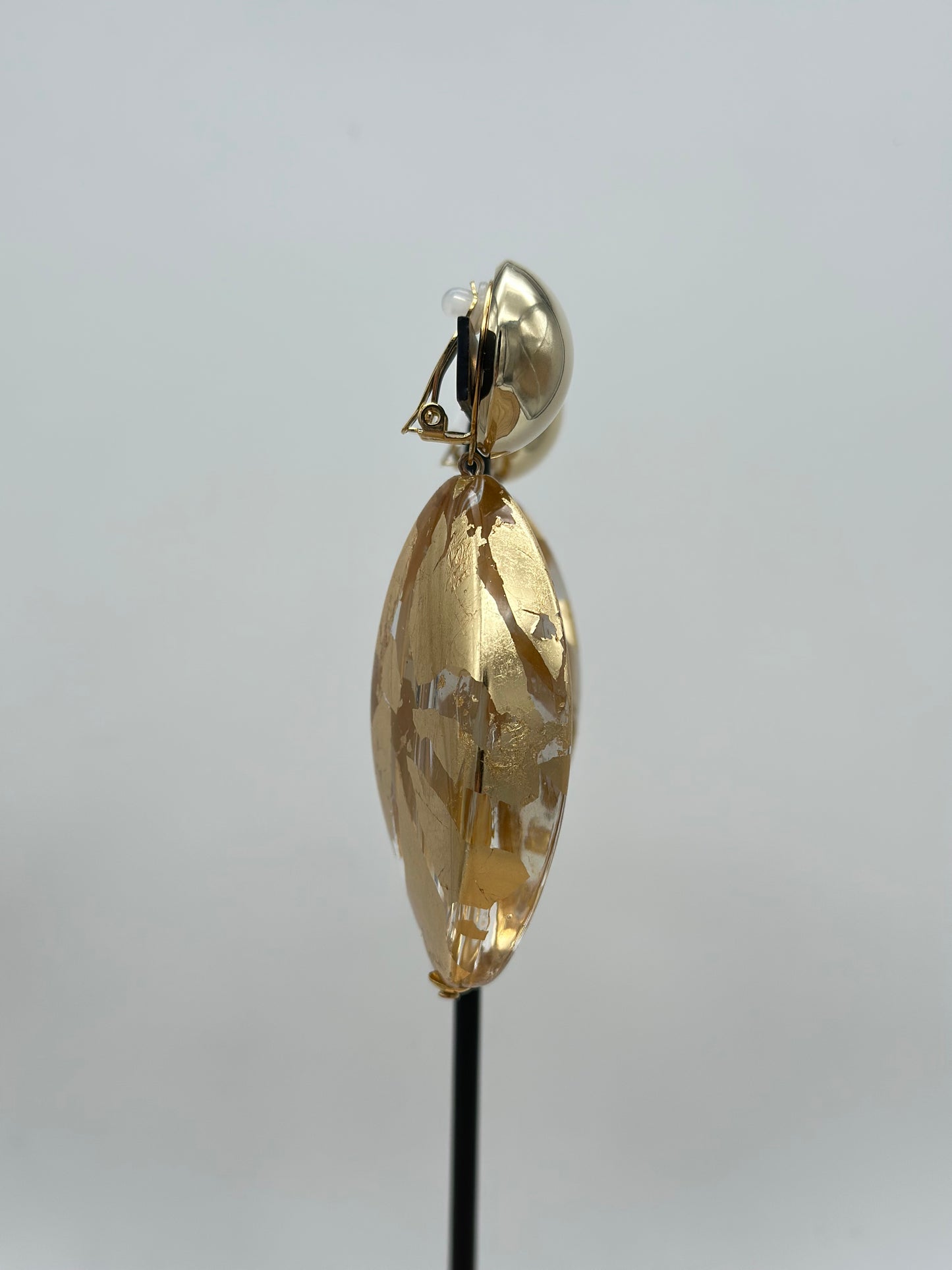 Boucles d’oreilles goutte feuille d’or - Francine BRAMLI