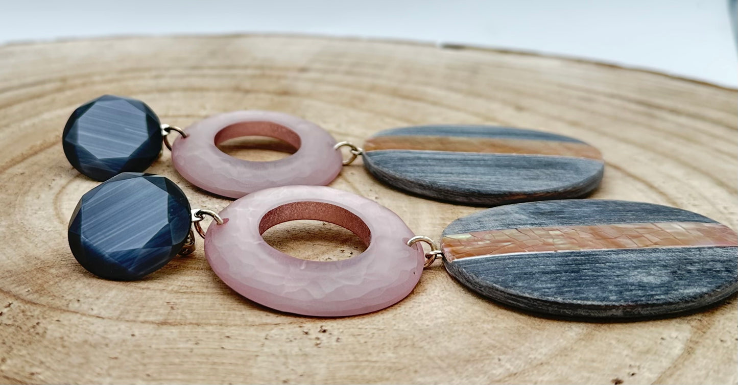 BOUCLES D'OREILLES GRISE - Francine BRAMLI