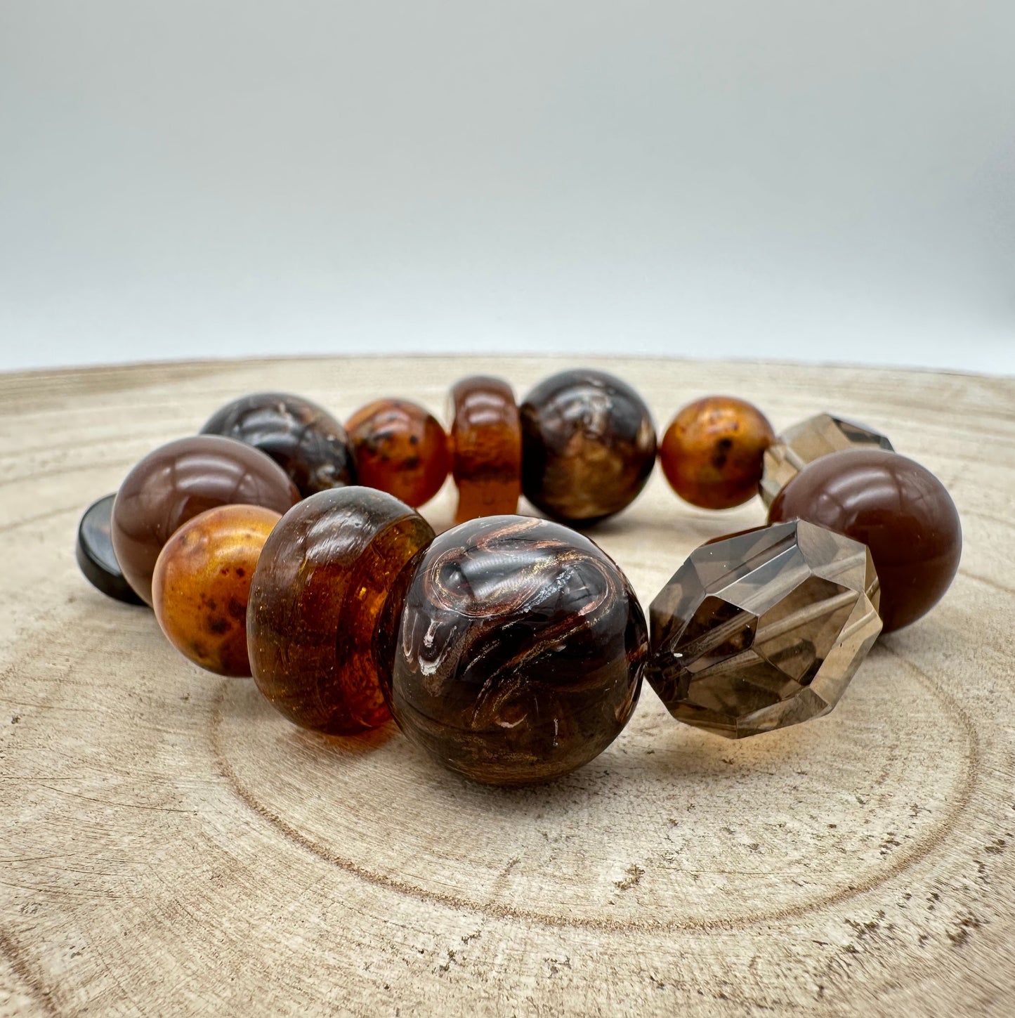 BRACELET ÉLASTIQUE PERLES FANTAISIE / ÉLÉMENTS SCINTILLANTS - Francine BRAMLI