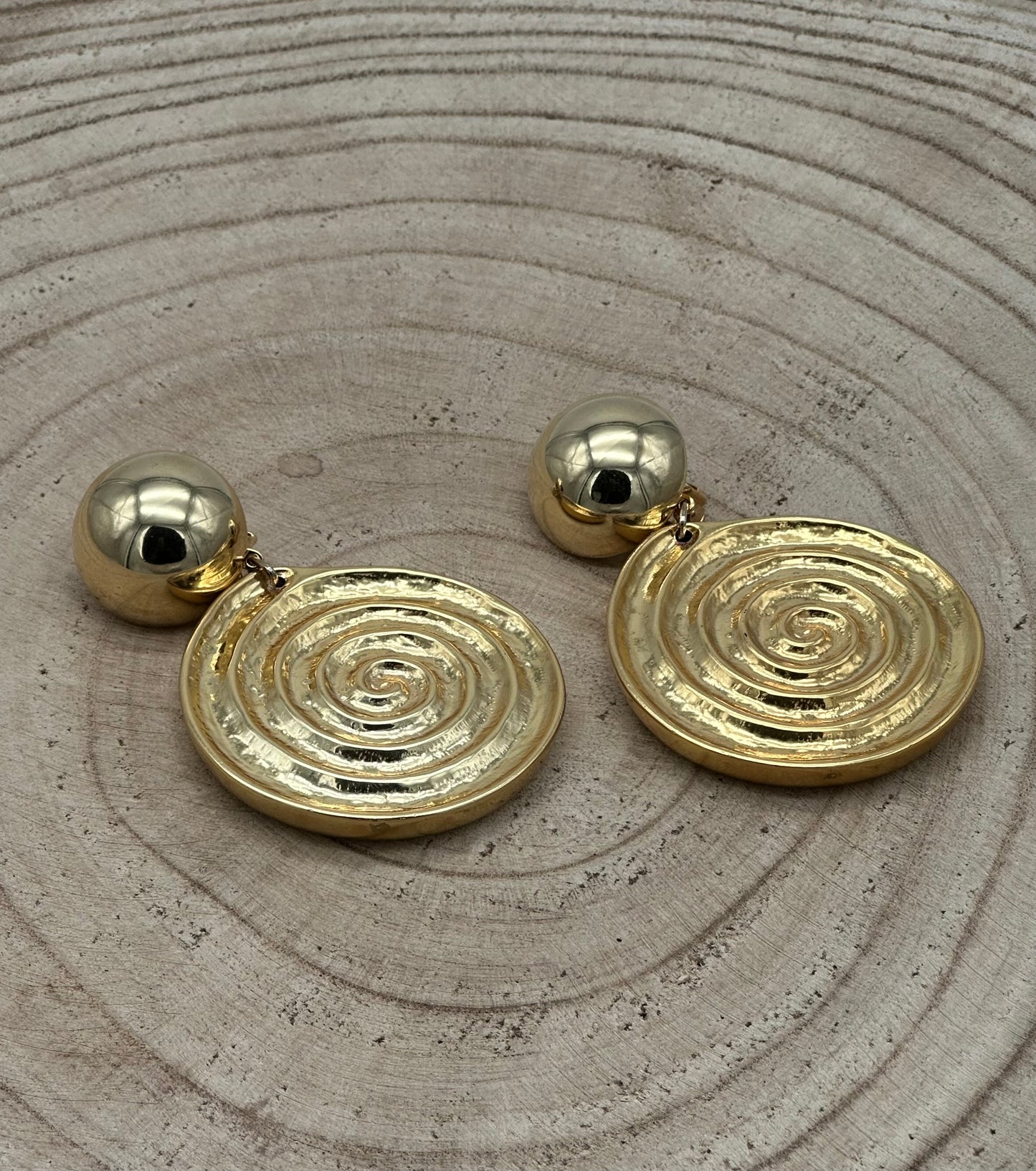 BOUCLES D'OREILLES SPIRALES DORÉES - Francine BRAMLI