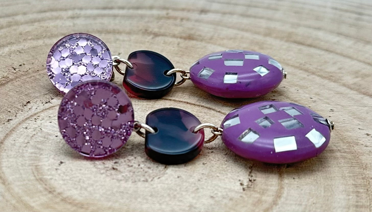 BOUCLES D'OREILLES VIOLETTE - Francine BRAMLI
