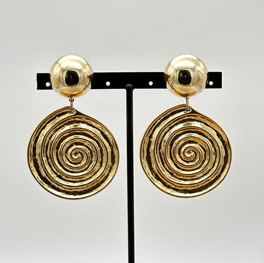 BOUCLES D'OREILLES SPIRALES DORÉES - Francine BRAMLI