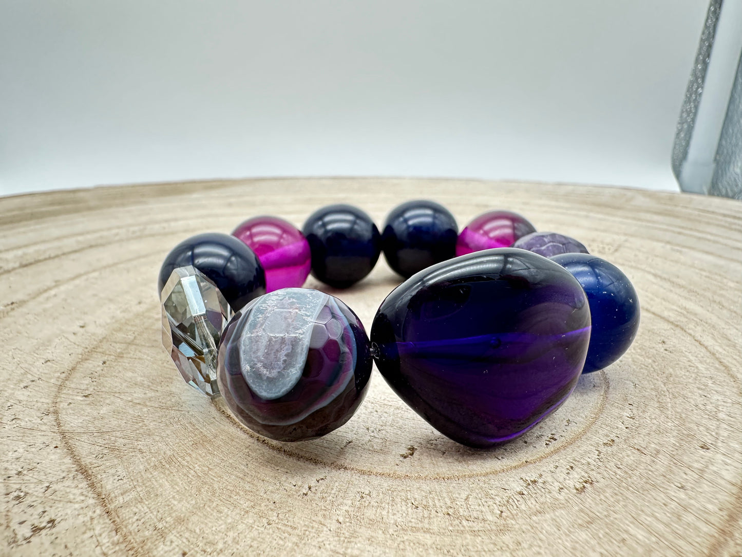 BRACELET ÉLASTIQUE PERLES FANTAISIE / ÉLÉMENTS SCINTILLANTS - Francine BRAMLI