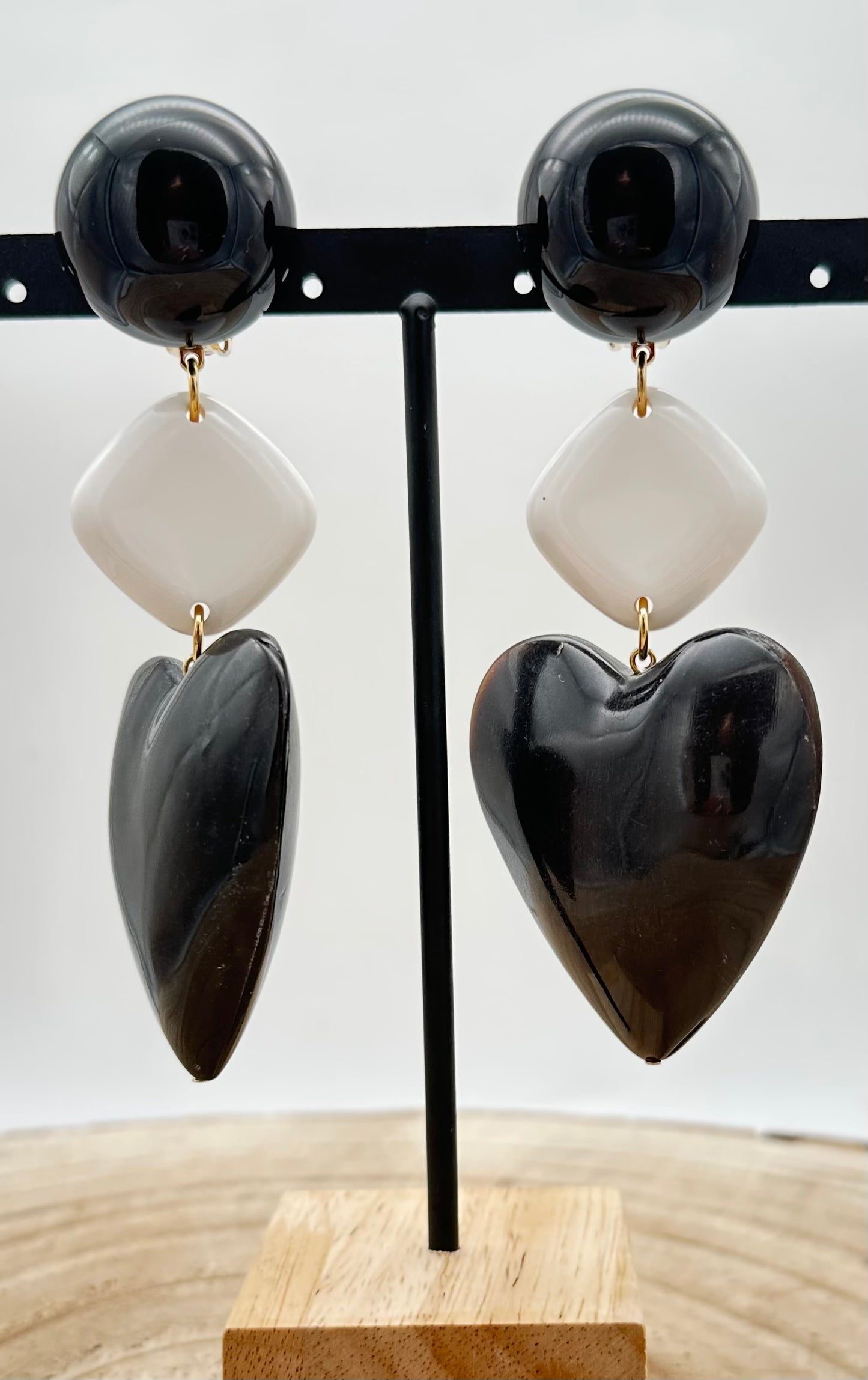 BOUCLES D'OREILLES NOIRE - Francine BRAMLI