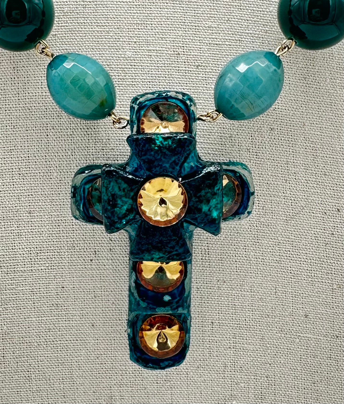 COLLIER CROIX ÉLÉMENTS SCINTILLANTS - Francine BRAMLI