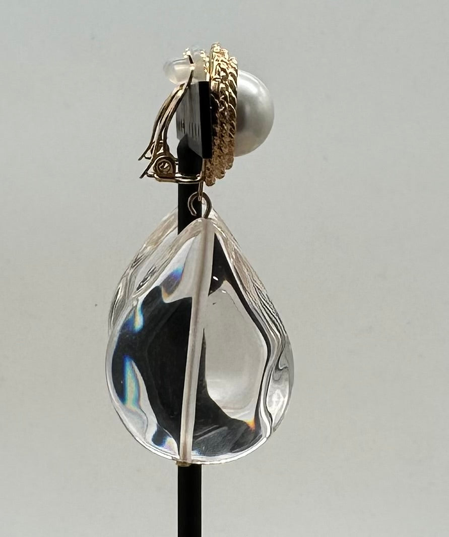 BOUCLES D'OREILLES ÉLÉMENTS SCINTILLANTS/ PERLES - Francine BRAMLI