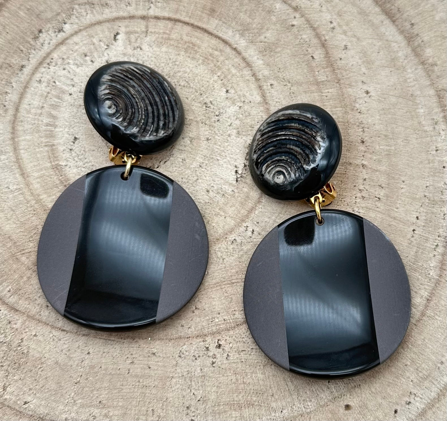 BOUCLES D'OREILLES NOIRE - Francine BRAMLI