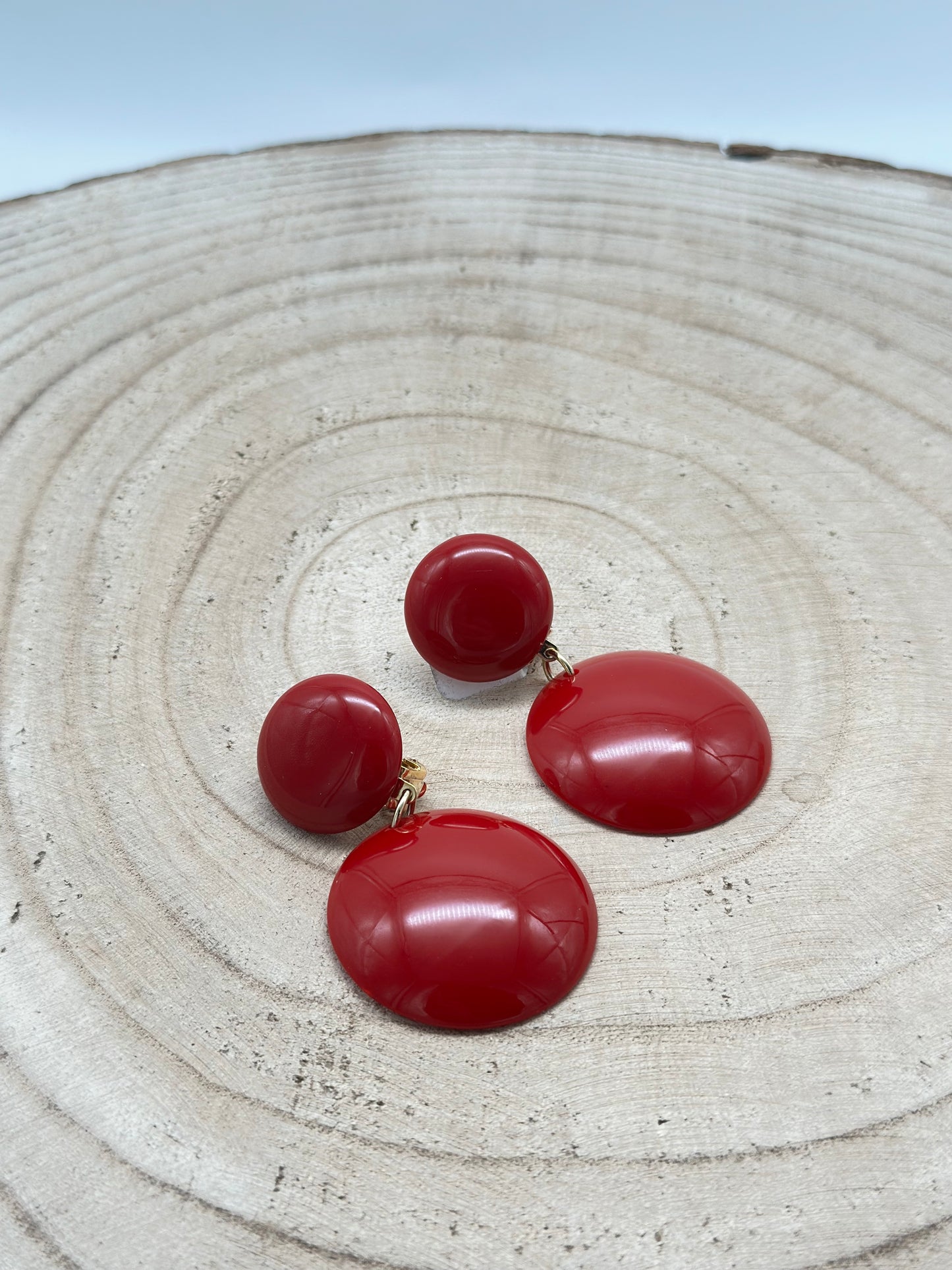 Boucles d’oreilles Mona rouge - Francine BRAMLI