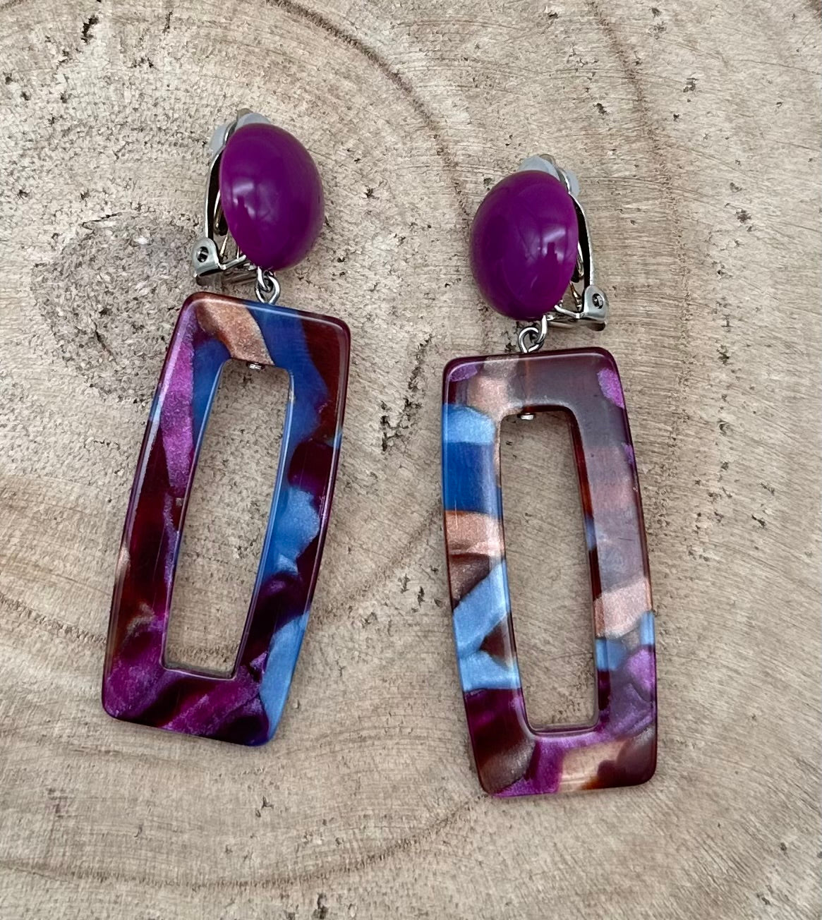 BOUCLES D'OREILLES VIOLETTE - Francine BRAMLI