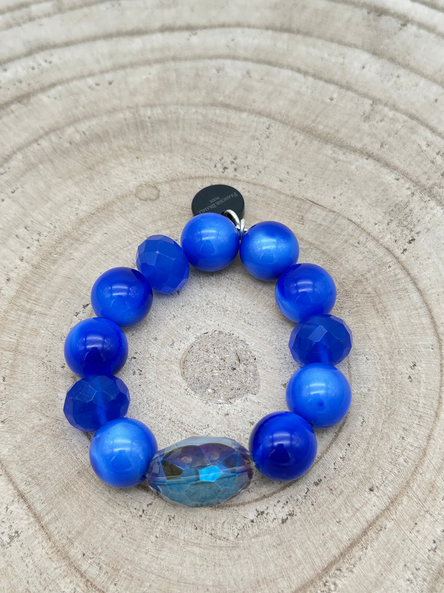 BRACELET ÉLASTIQUE PERLES FANTAISIE / ÉLÉMENTS SCINTILLANTS - Francine BRAMLI