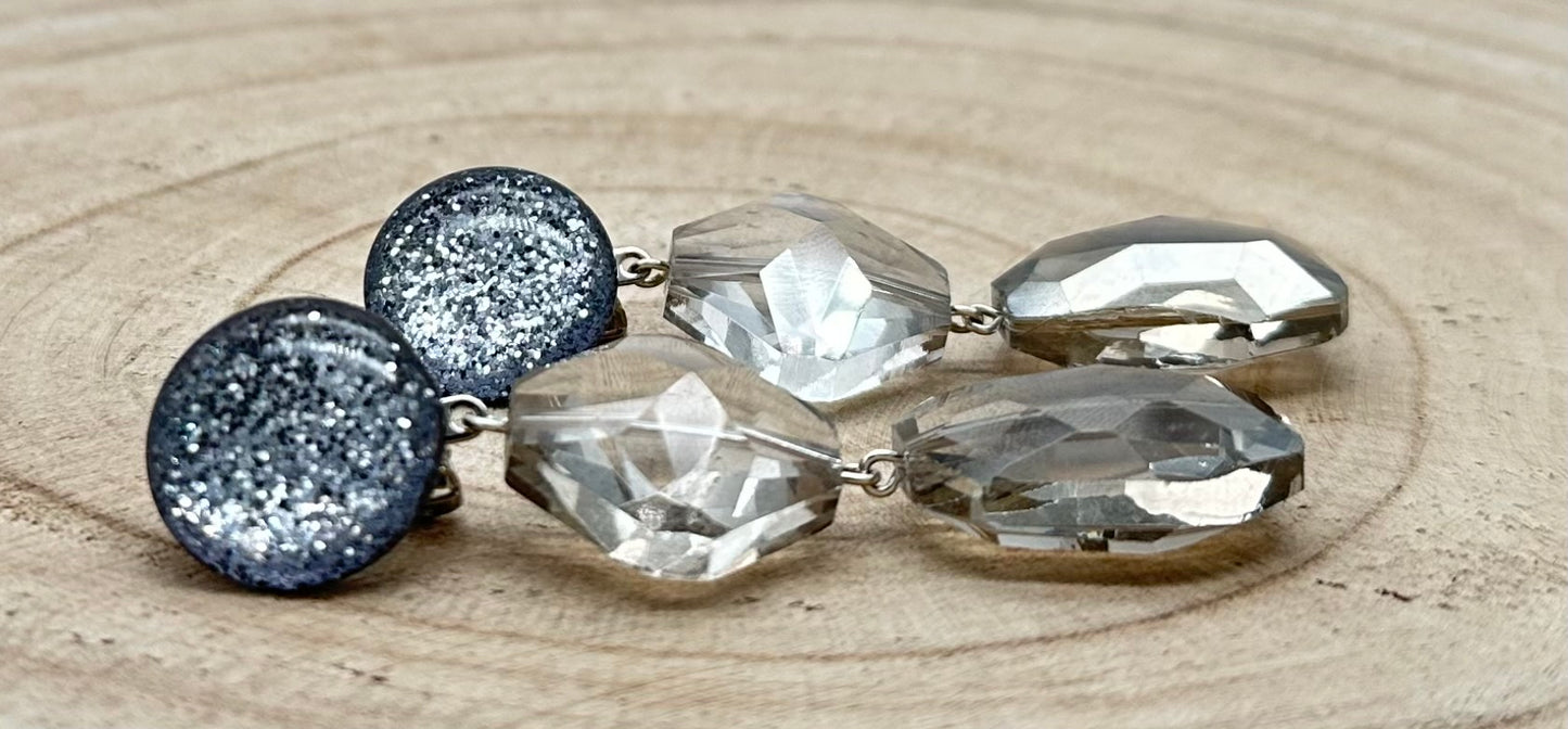 BOUCLES D'OREILLES ÉLÉMENTS SCINTILLANTS - Francine BRAMLI