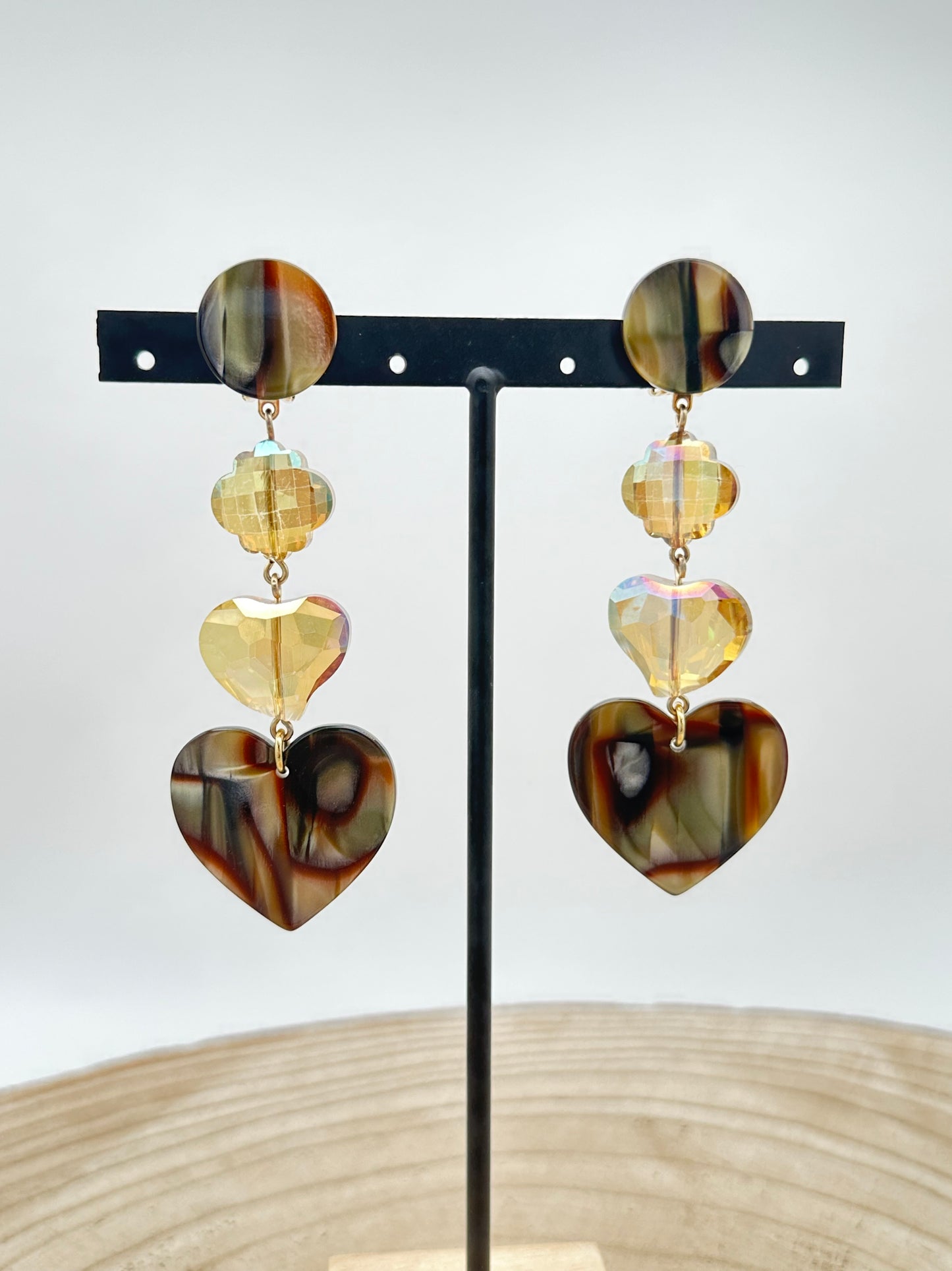 BOUCLES D'OREILLES COEURS ONYX - Francine BRAMLI