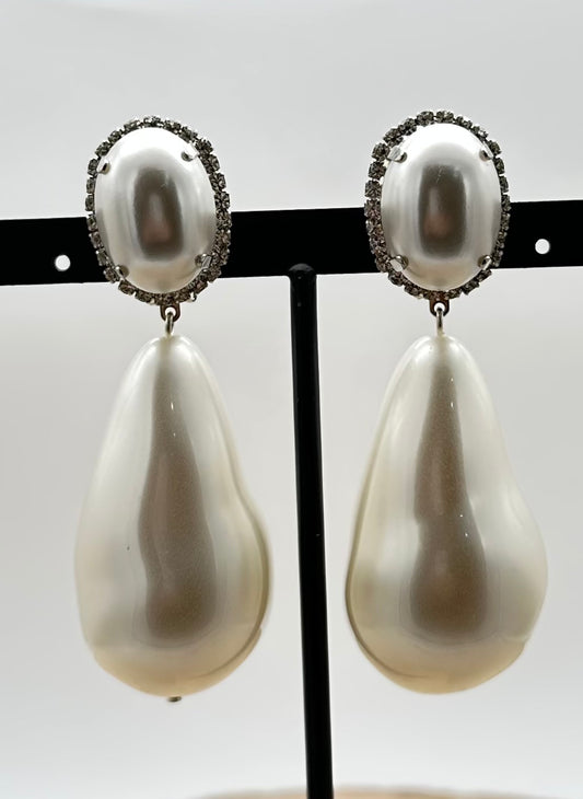 BOUCLES D'OREILLES ÉLÉMENTS SCINTILLANTS/ PERLES - Francine BRAMLI