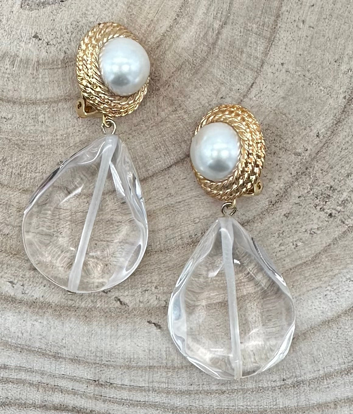 BOUCLES D'OREILLES ÉLÉMENTS SCINTILLANTS/ PERLES - Francine BRAMLI