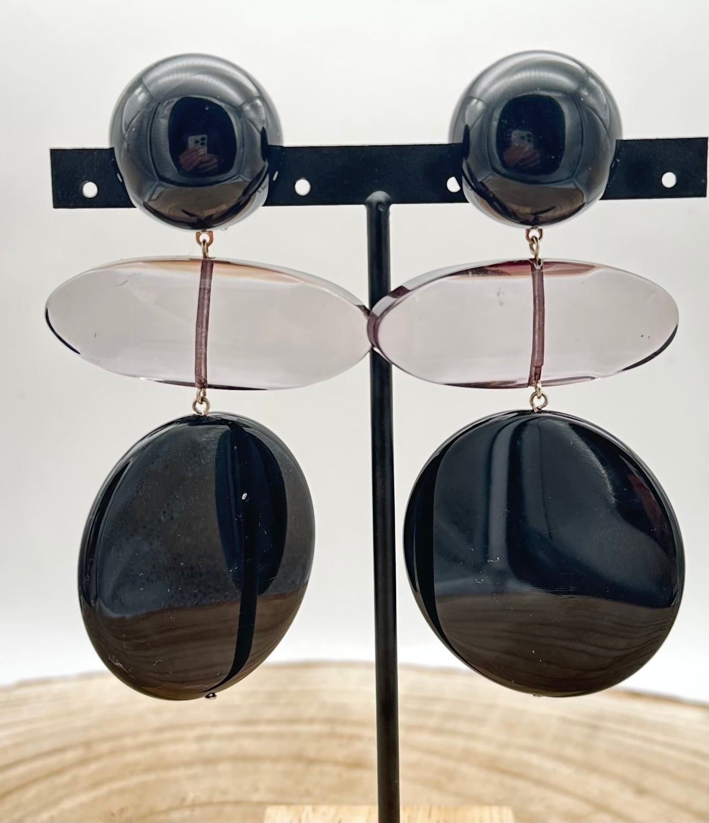 BOUCLES D'OREILLES NOIRE - Francine BRAMLI