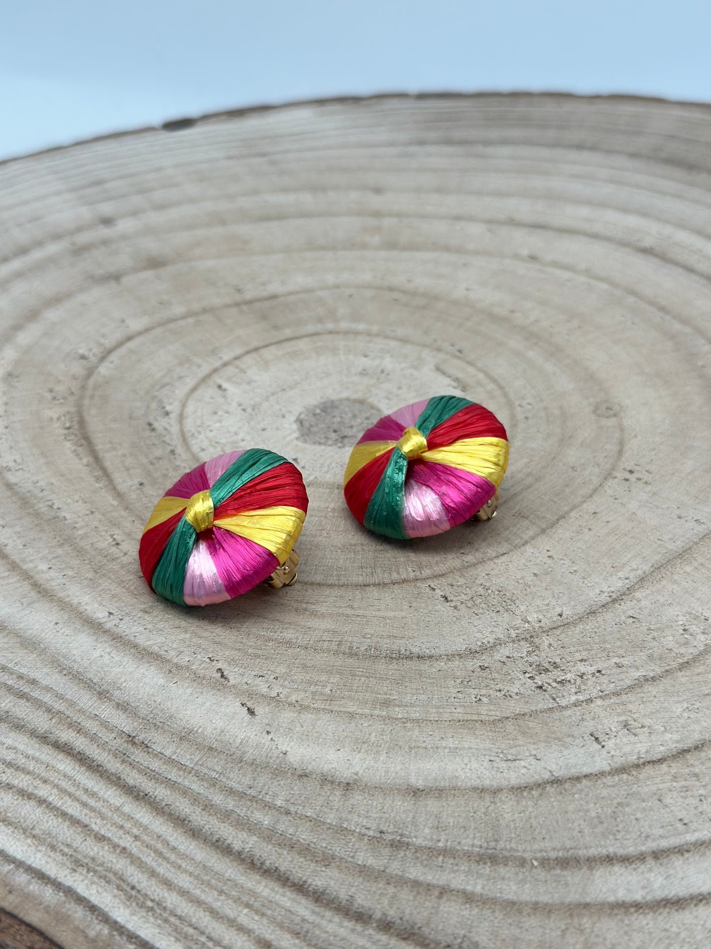 Boucles d’oreilles raphia - Francine BRAMLI