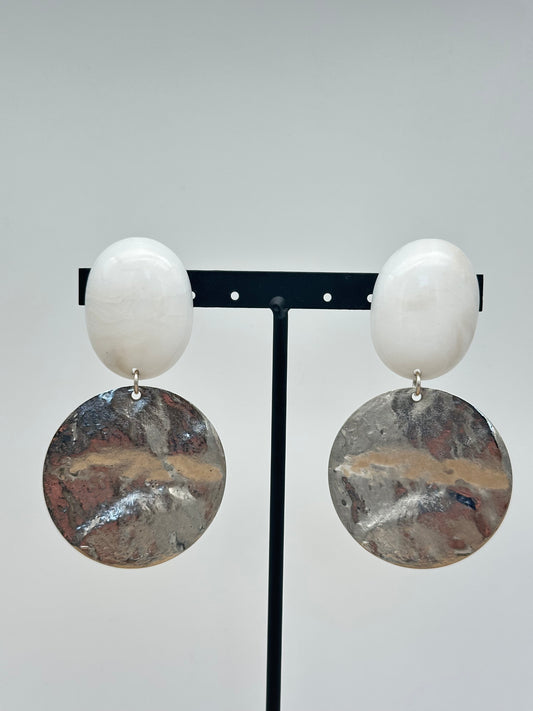 Boucles d’oreilles plaque - Francine BRAMLI