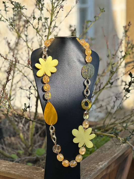 Collier sautoir perles fantaisie - Francine BRAMLI