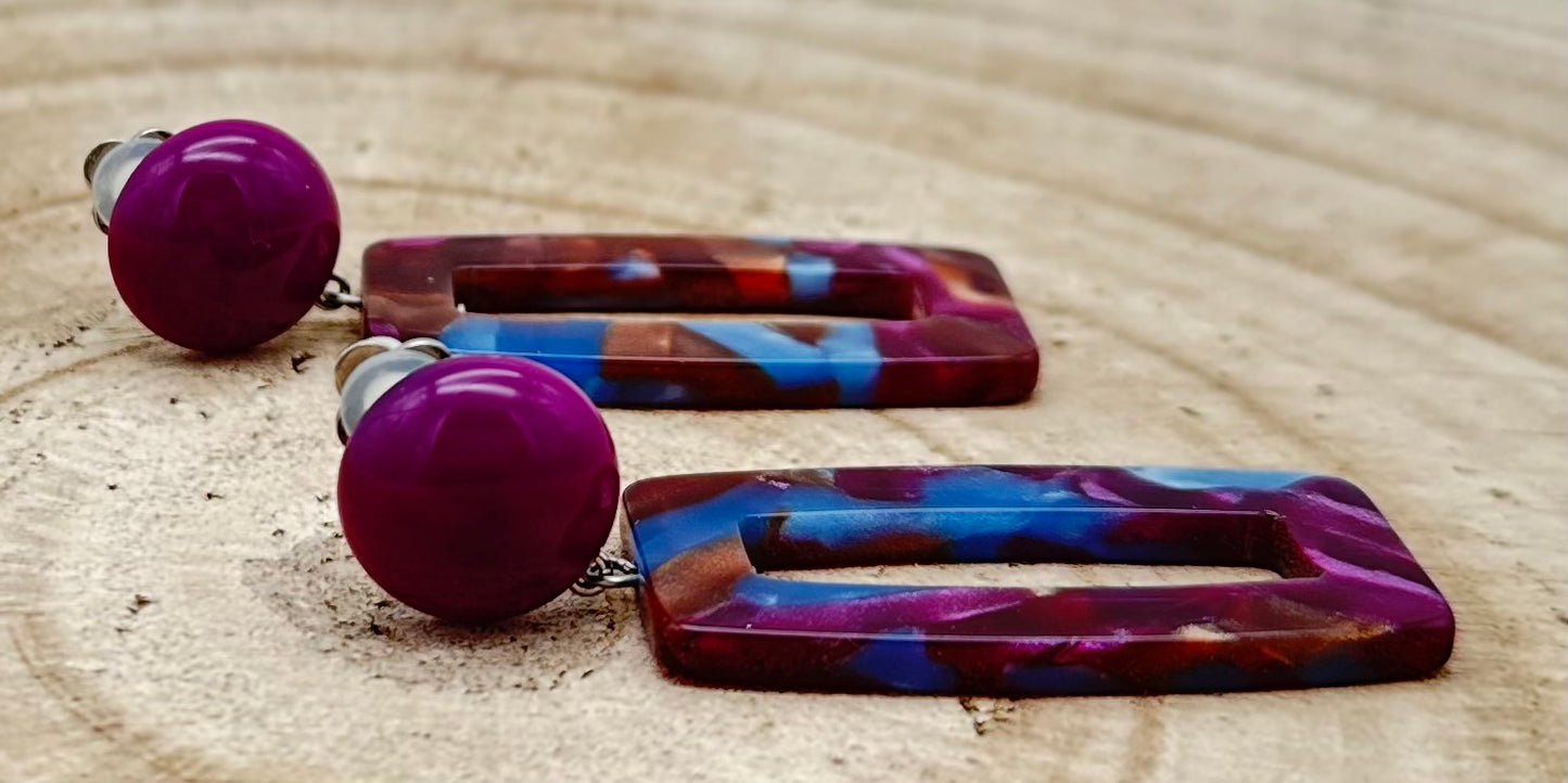 BOUCLES D'OREILLES VIOLETTE - Francine BRAMLI