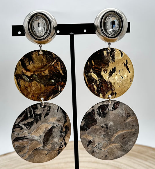 BOUCLES D'OREILLES ÉLÉMENTS SCINTILLANTS - Francine BRAMLI