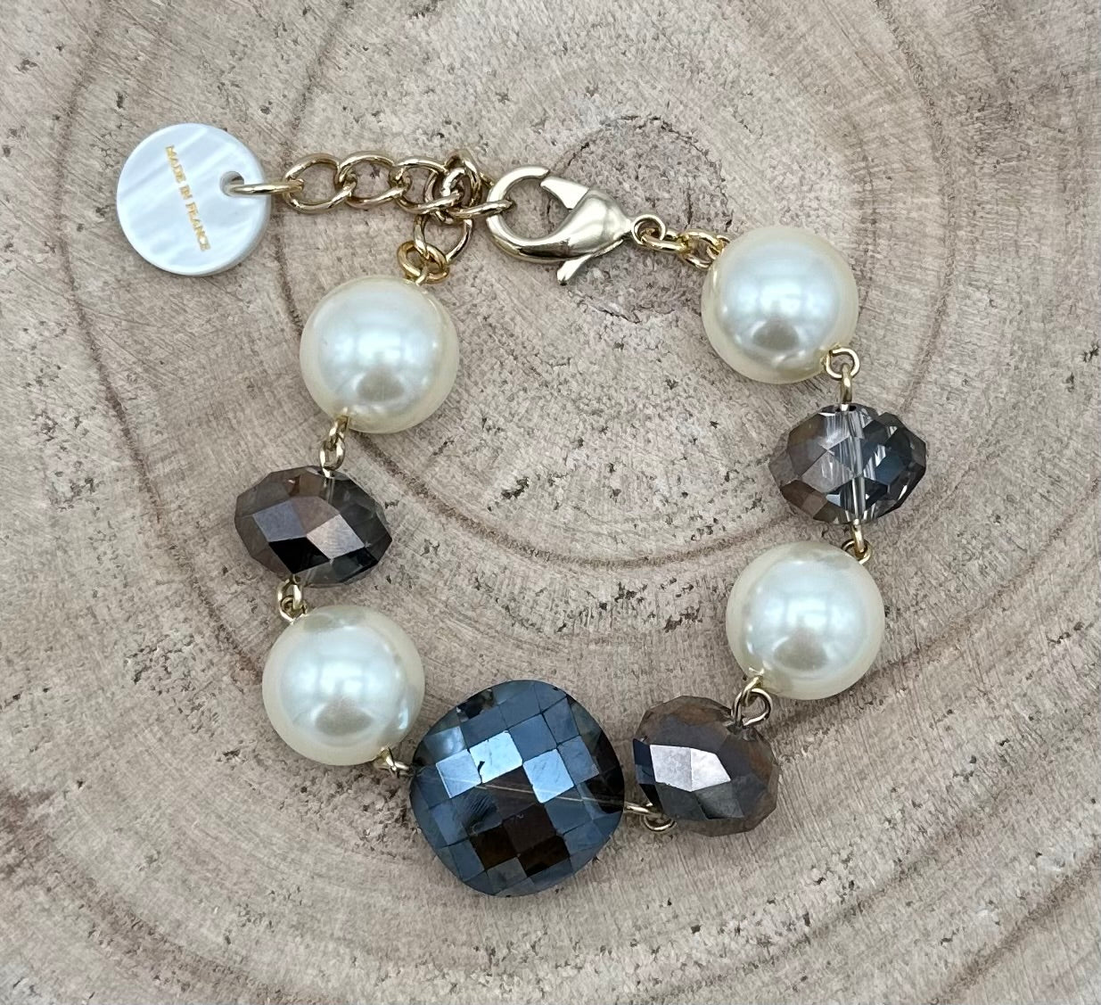 BRACELET PERLE/CRISTAL - Francine BRAMLI