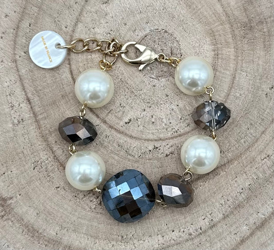BRACELET PERLE/CRISTAL - Francine BRAMLI