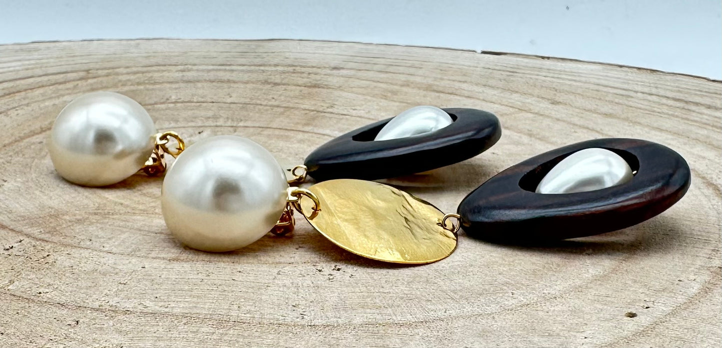 BOUCLES D'OREILLES PERLES - Francine BRAMLI