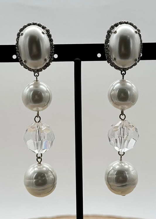 BOUCLES D'OREILLES ÉLÉMENTS SCINTILLANTS / PERLES - Francine BRAMLI