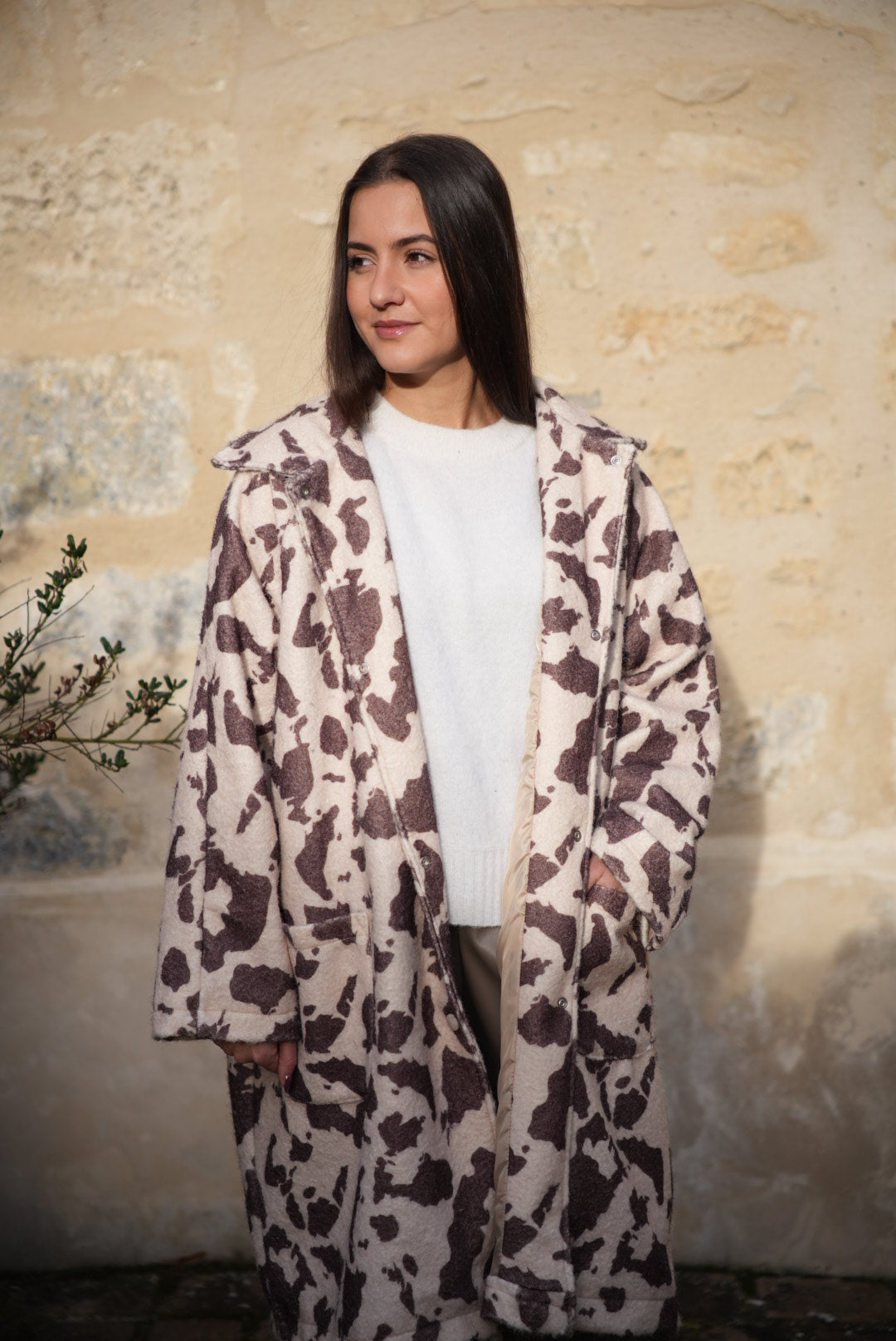 Manteau long motif vache - Johanna Paris