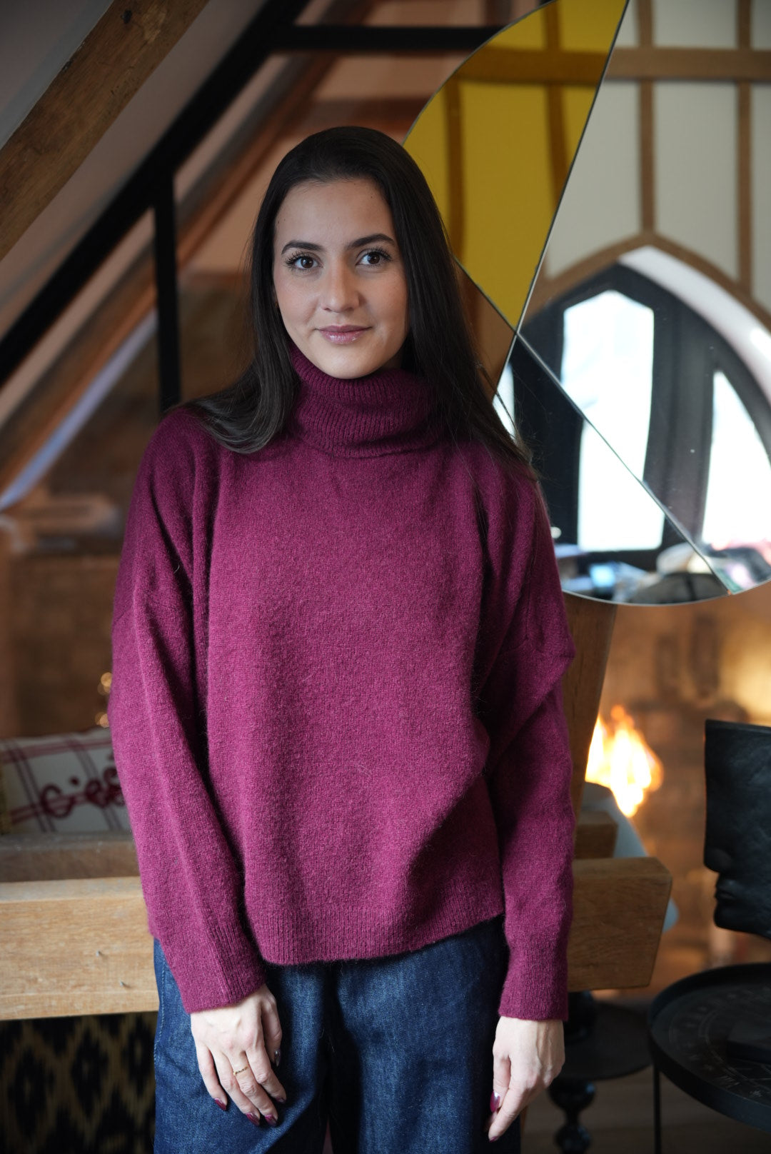 Pull col roulé