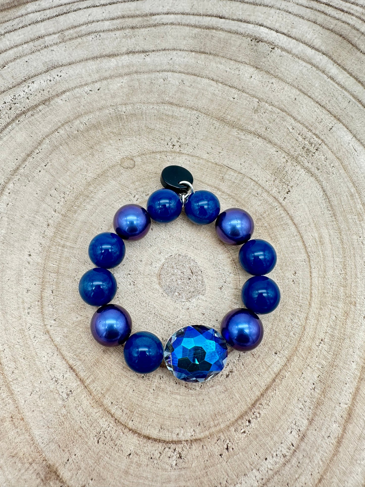 BRACELET ÉLASTIQUE PERLES FANTAISIE / ÉLÉMENTS SCINTILLANTS - Francine BRAMLI