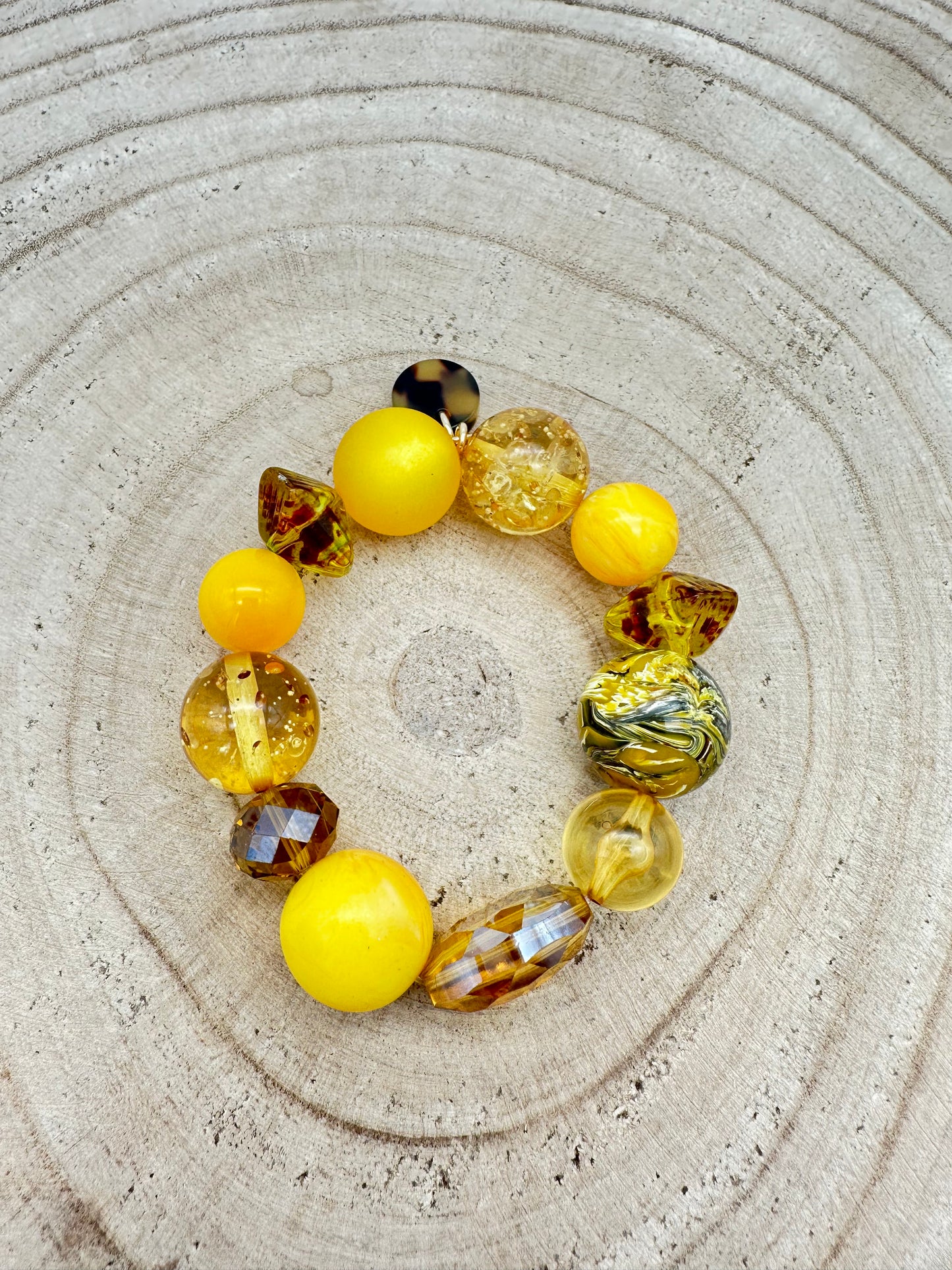 BRACELET ÉLASTIQUE PERLES FANTAISIE / ÉLÉMENTS SCINTILLANTS - Francine BRAMLI