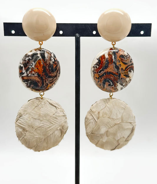 BOUCLES D'OREILLES en cuir  - Francine BRAMLI