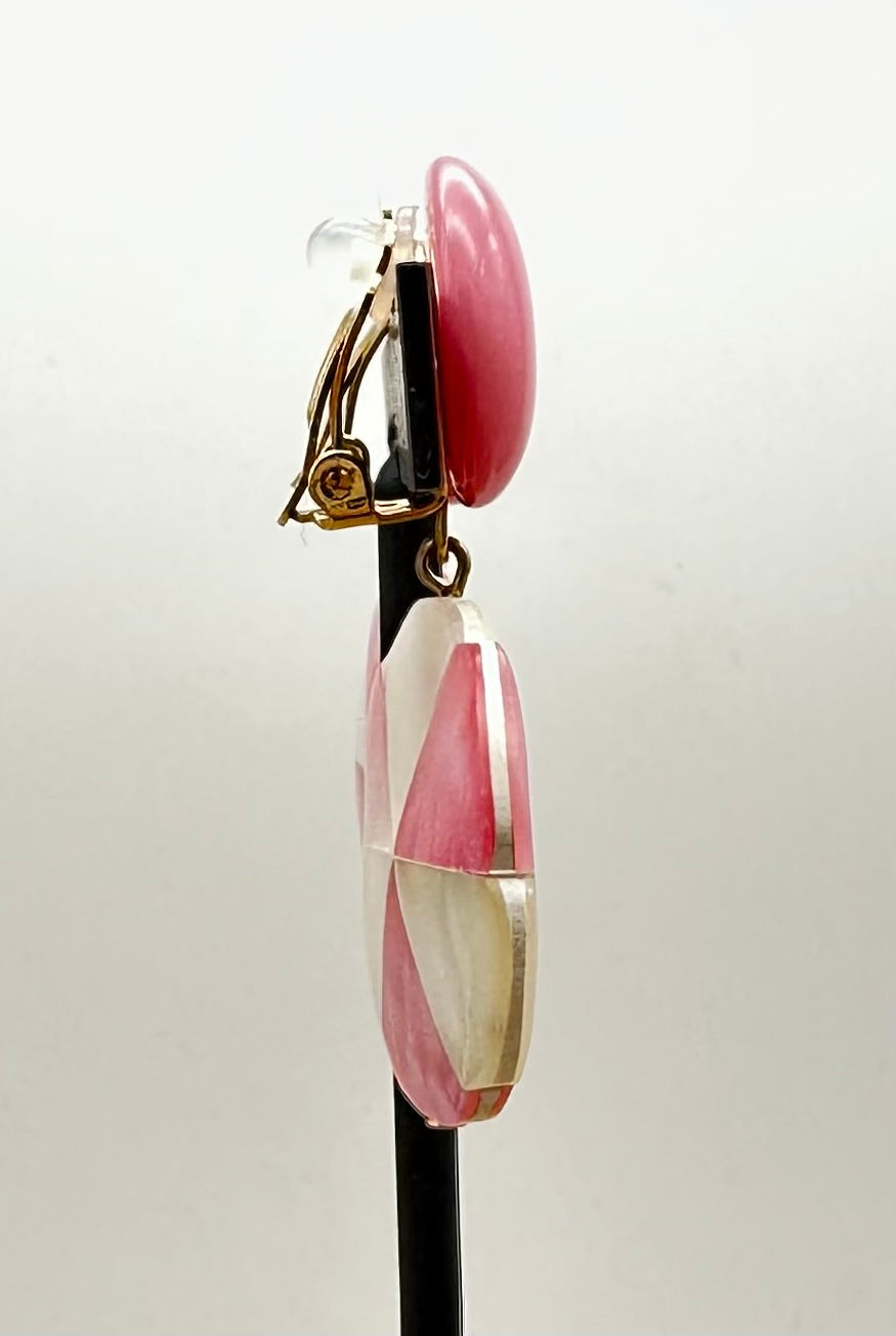 BOUCLES D'OREILLES ROSE - Francine BRAMLI