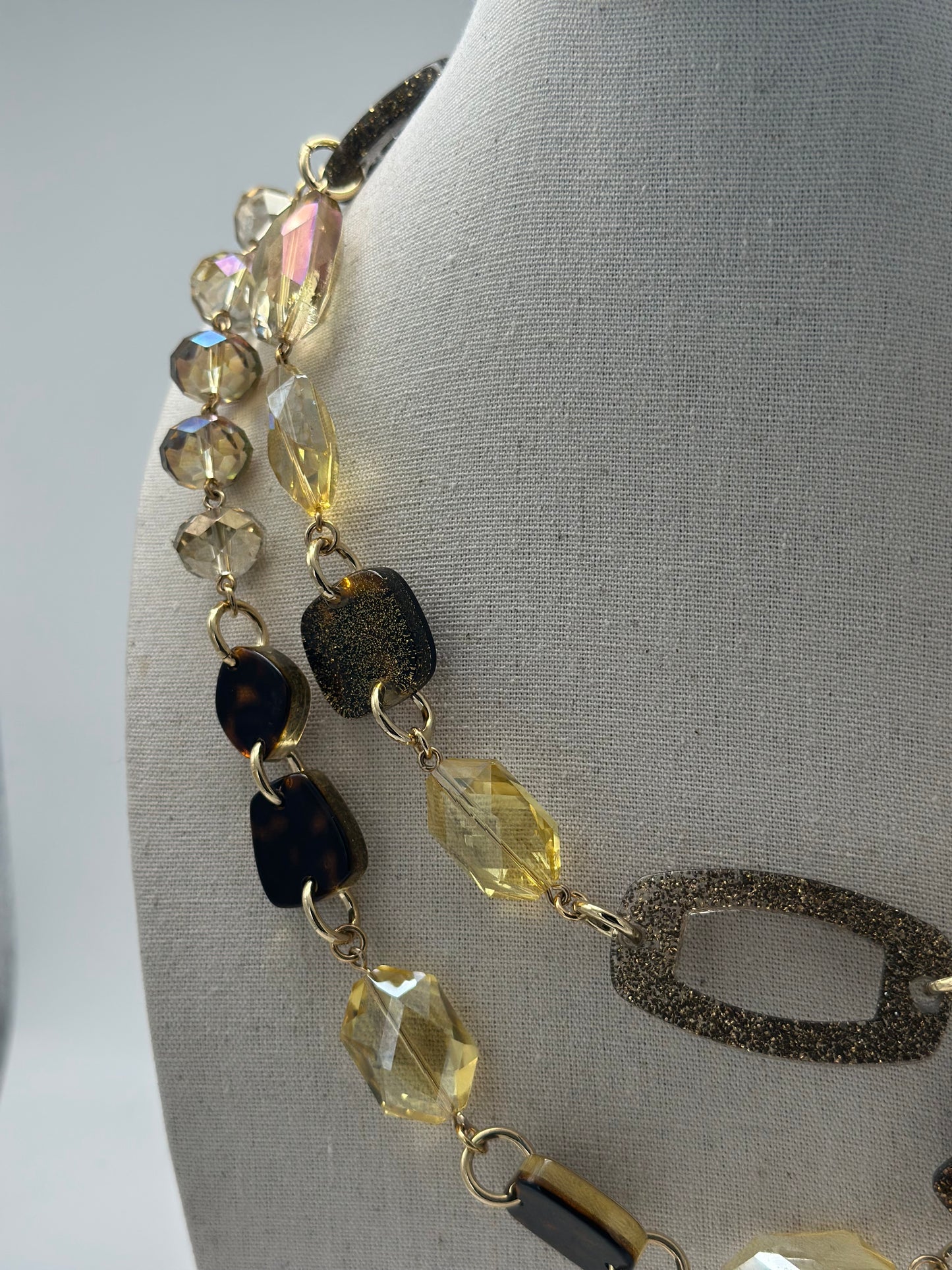 BOUCLES D'OREILLES Sautoir / collier éléments scintillants- Francine BRAMLI