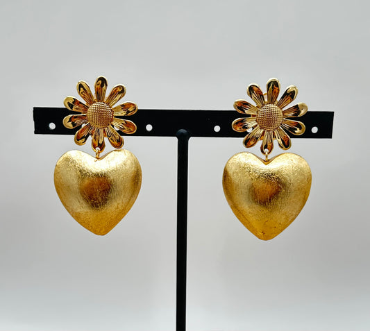 BOUCLES D'OREILLES COEURS CABOUCLES D'OREILLESCHONS FLEURS - Francine BRAMLI