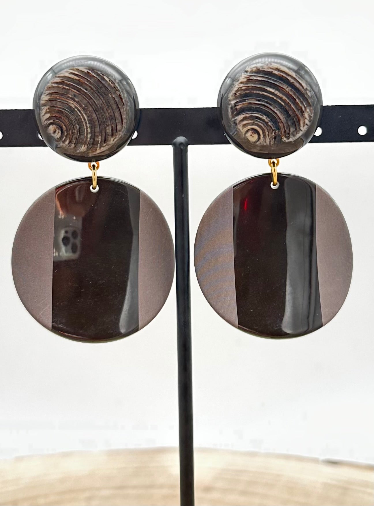 BOUCLES D'OREILLES NOIRE - Francine BRAMLI