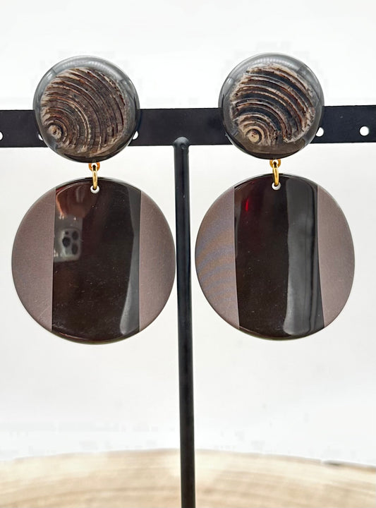 BOUCLES D'OREILLES NOIRE - Francine BRAMLI