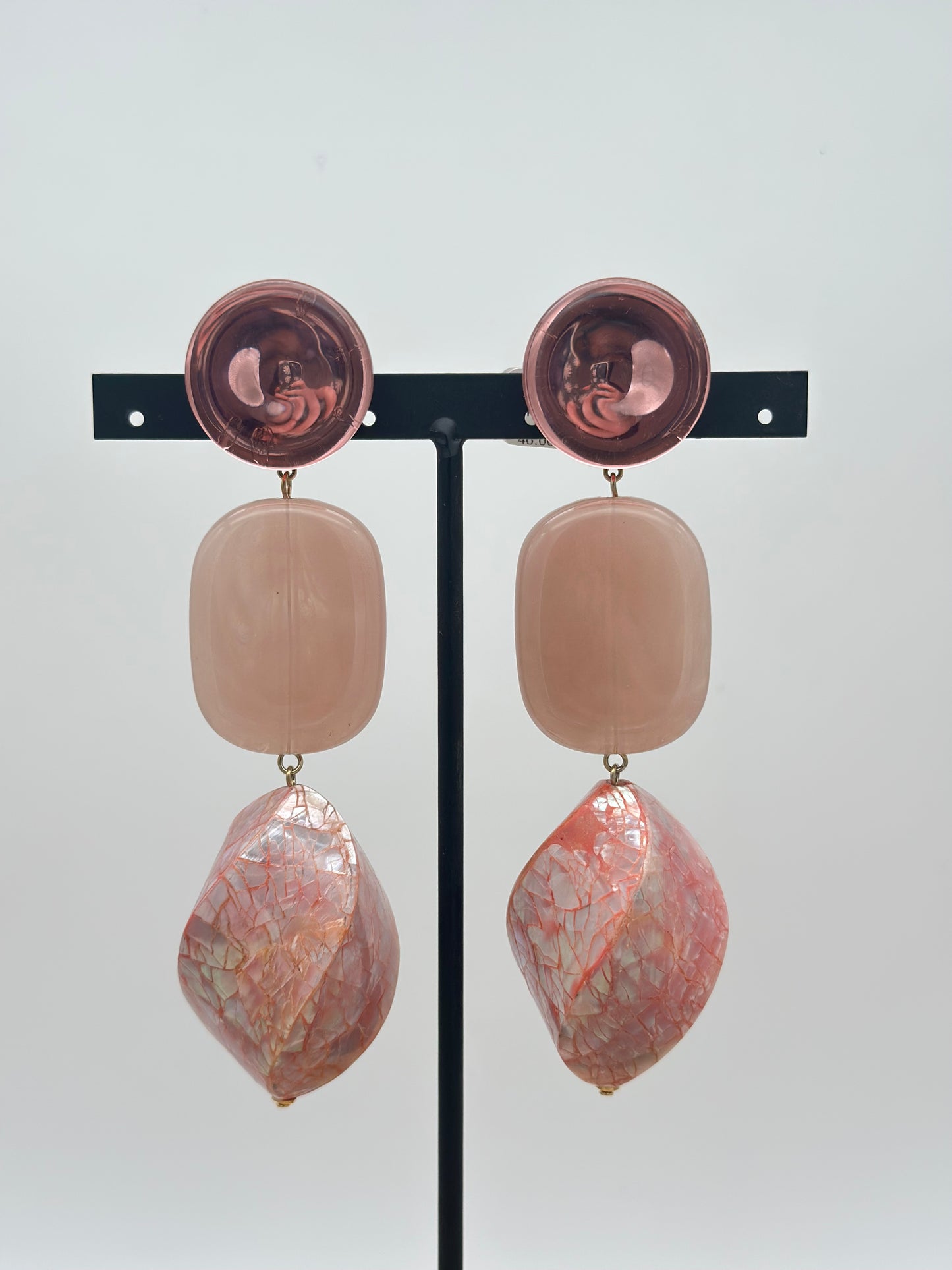 Boucles d’oreilles roses effet nacre - Francine BRAMLI