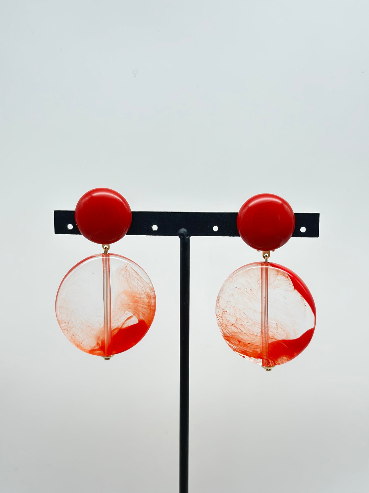 Boucles d’oreilles Evian rouge - Francine BRAMLI
