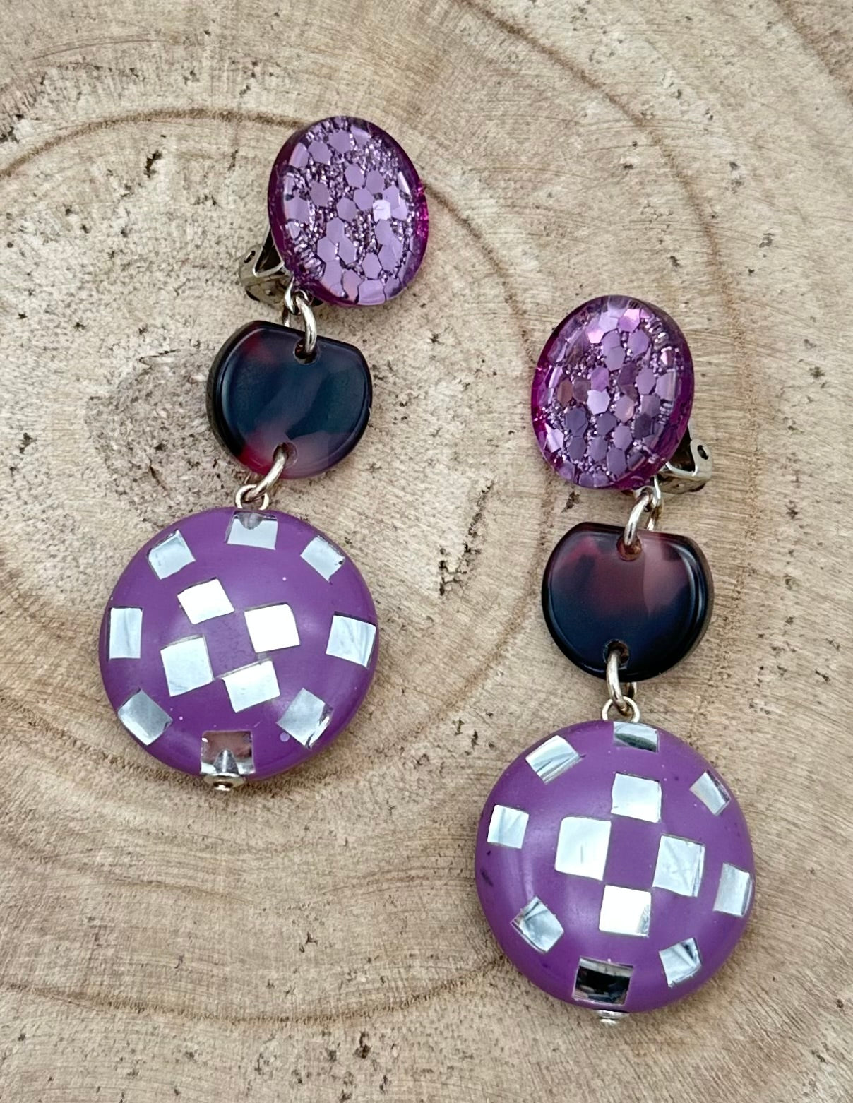 BOUCLES D'OREILLES VIOLETTE - Francine BRAMLI