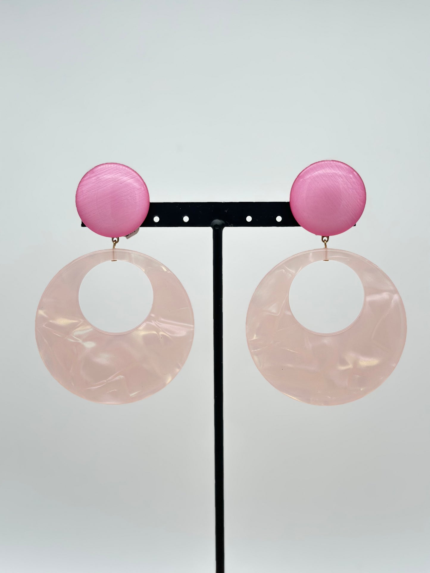 Boucles d’oreilles Arnica XL roses- Francine BRAMLI