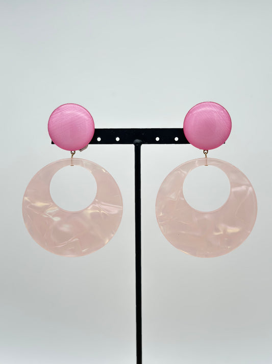Boucles d’oreilles Arnica XL roses- Francine BRAMLI