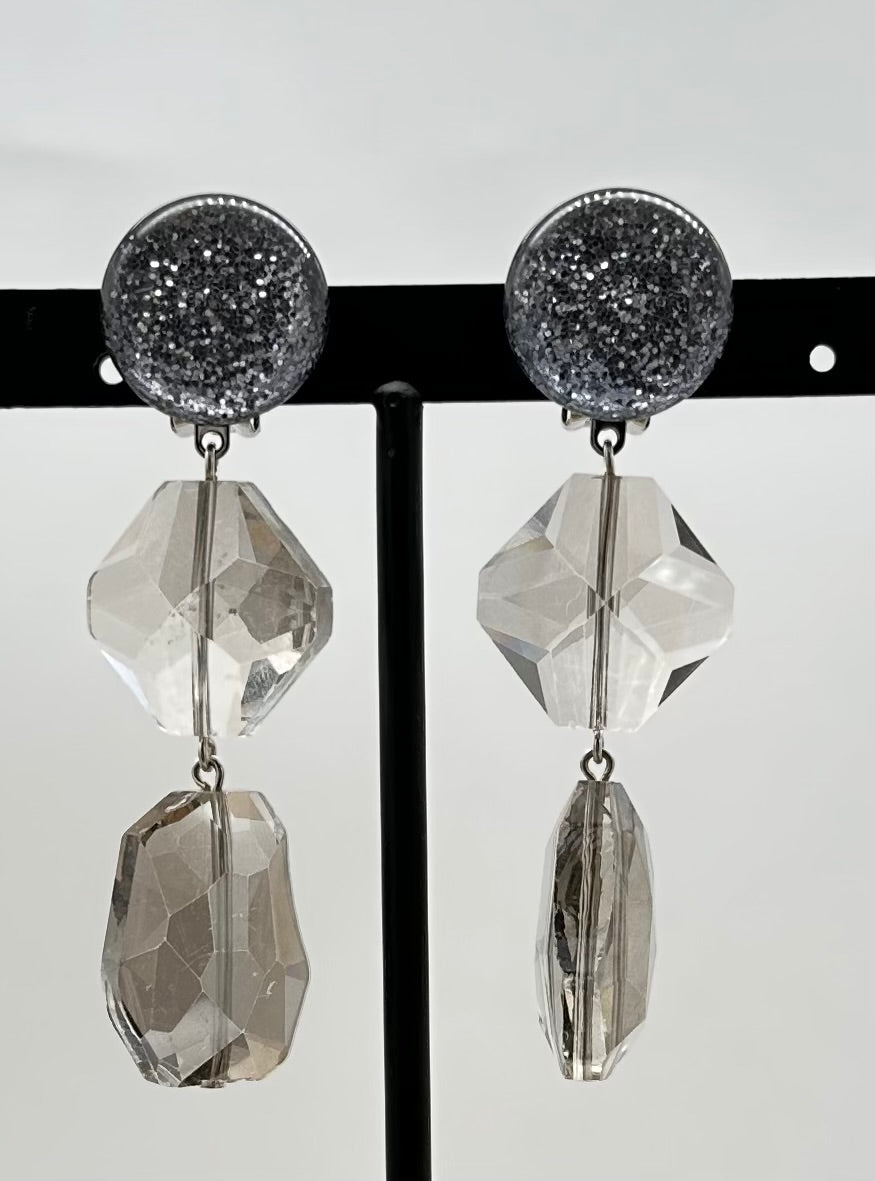 BOUCLES D'OREILLES ÉLÉMENTS SCINTILLANTS - Francine BRAMLI