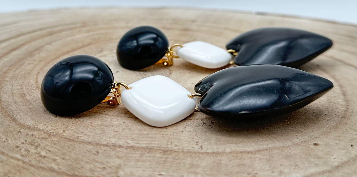 BOUCLES D'OREILLES NOIRE - Francine BRAMLI